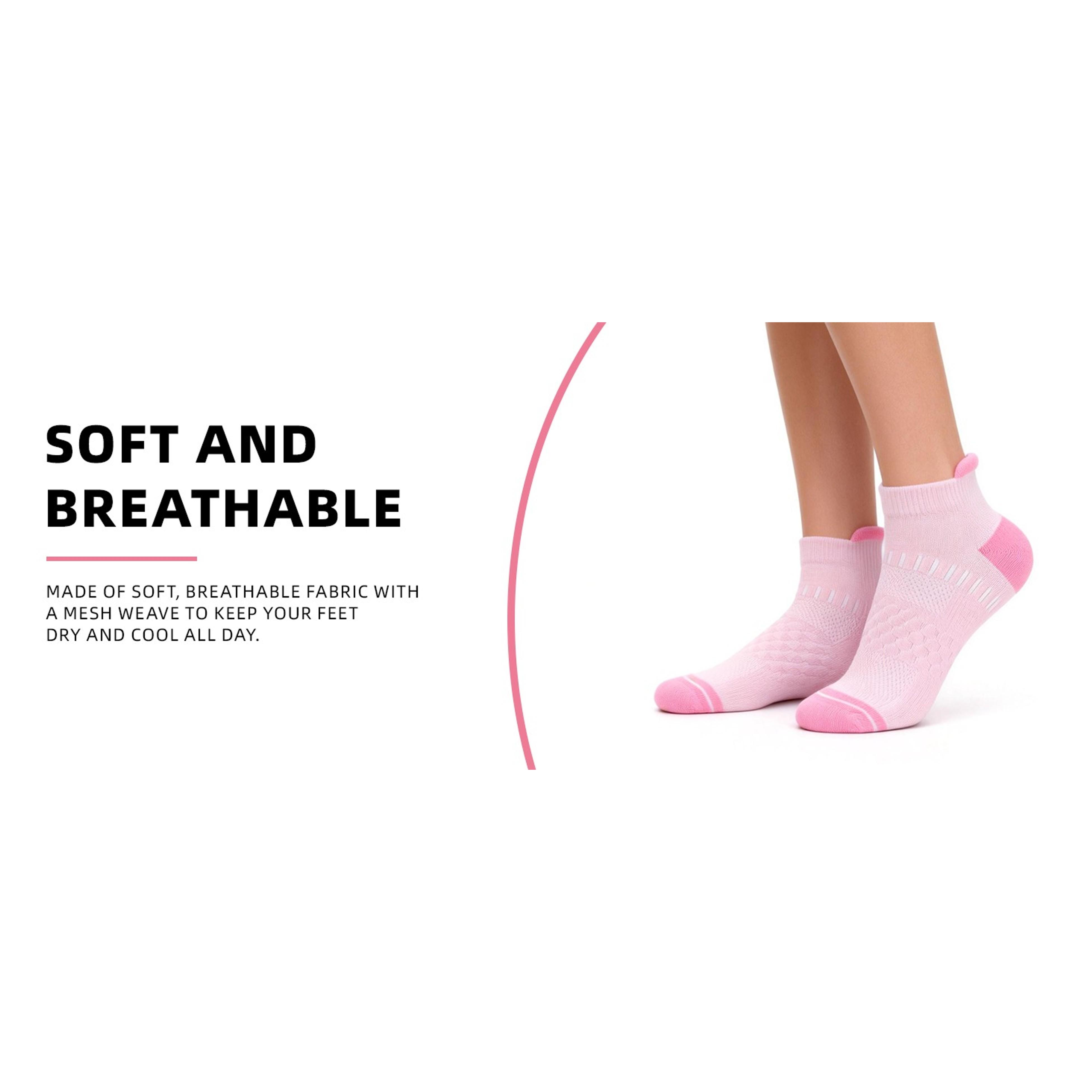 Light Compression Socks for Women Arch Support Athletic Cushioned Anti-Blister Comfort Running Ankle Socks 3/5 Pairs