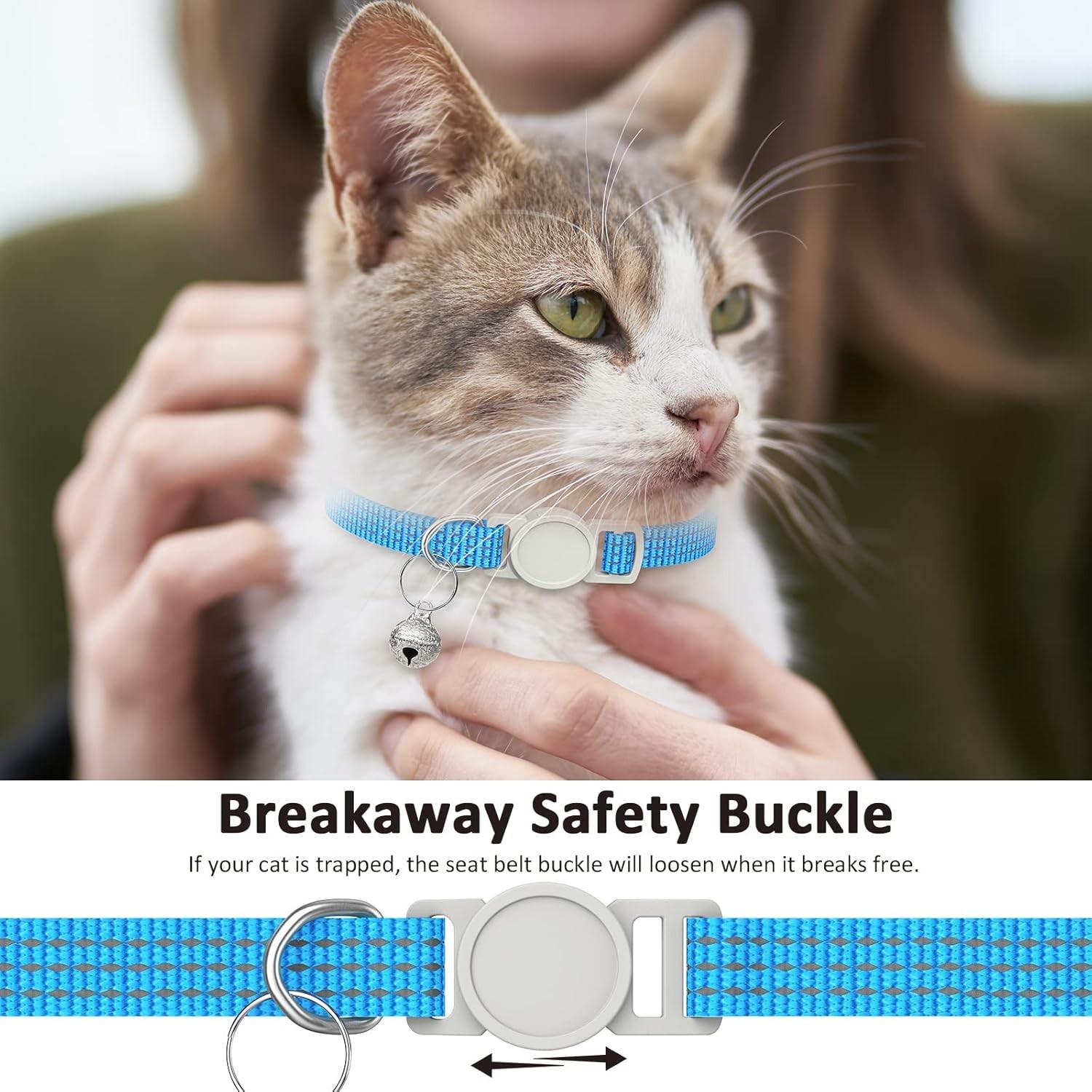 1PC Breakaway Cat Collar, 3-Thread Reflective Pet Collar with Bell, Adjustable Anti-Choke for Kittens & Small Dogs