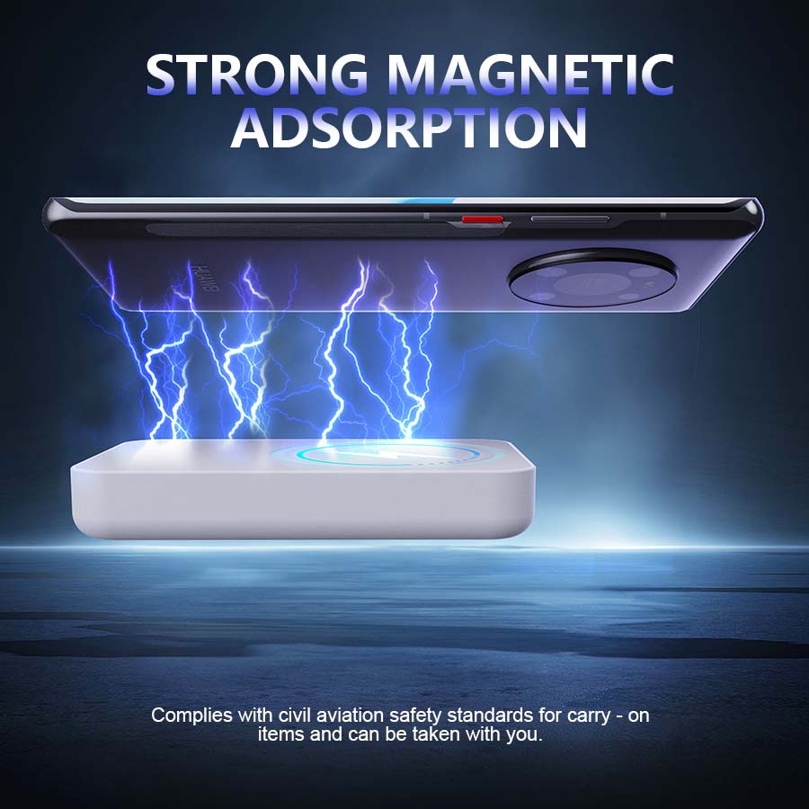 10000mAh magnetic power bank, wireless portable charger, battery pack, compatible with iPhone 16/15/14/13/12/Plus/Pro Max, compact and portable, a perfect Christmas gift.