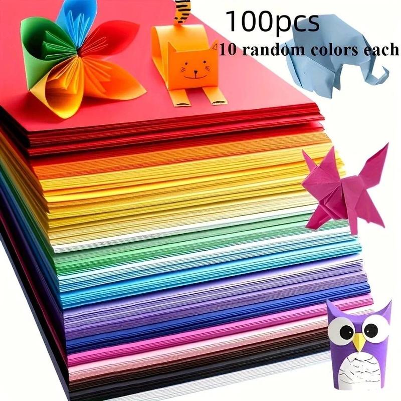 100pcs Vibrant Square Origami Paper - Colorful Handcrafted Sheets for Artistic Creations, for Origami, Origami Flowers, Art Crafts, Scrapbooking