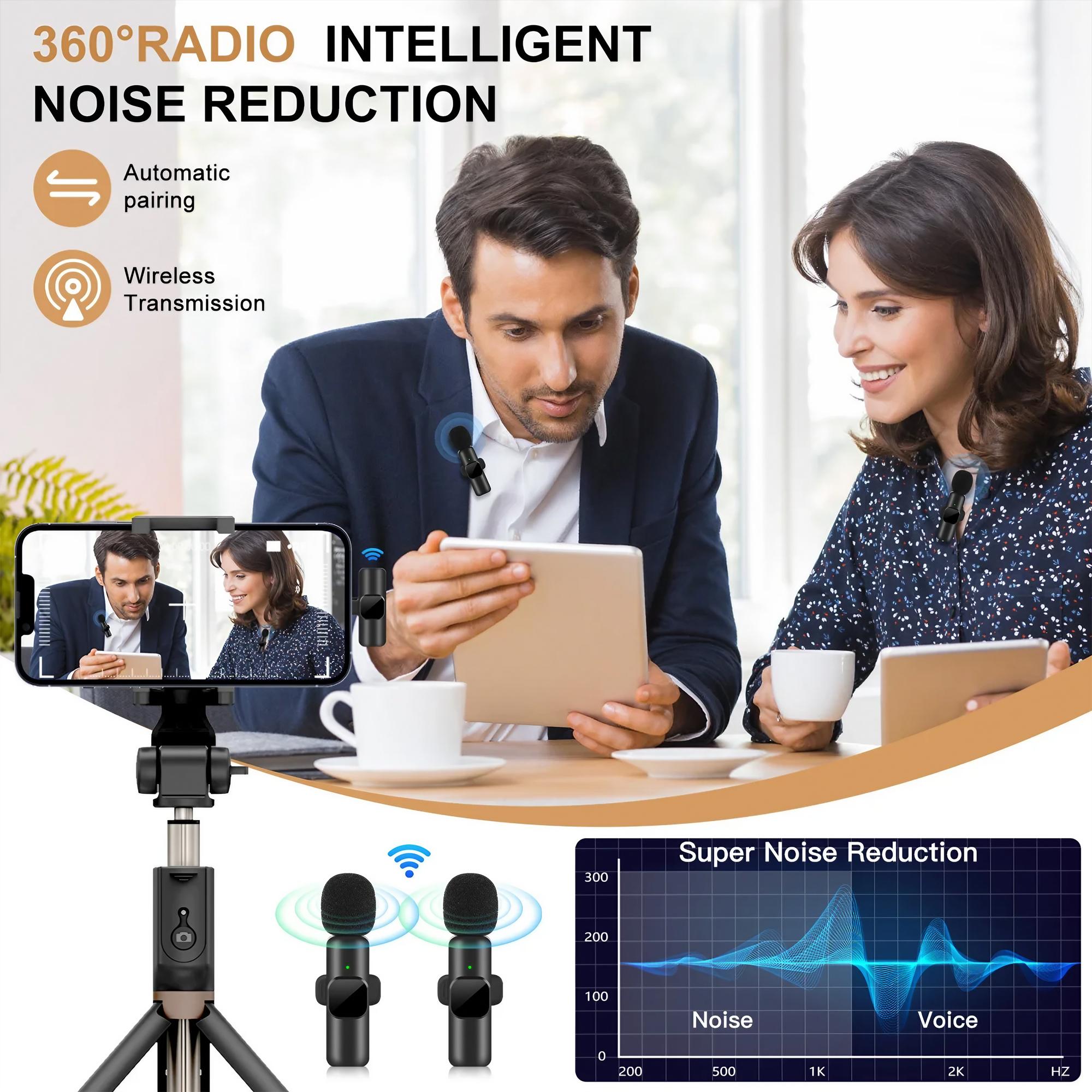 Wireless Lavalier Microphone for iPhone & Android, Type-C Lapel Mic with Noise Reduction. Perfect for TikTok, YouTube, Live Streaming, Vlogging, Recording, Interviews. Plug & Play, HD Clear Audio, Live Broadcast Equipment