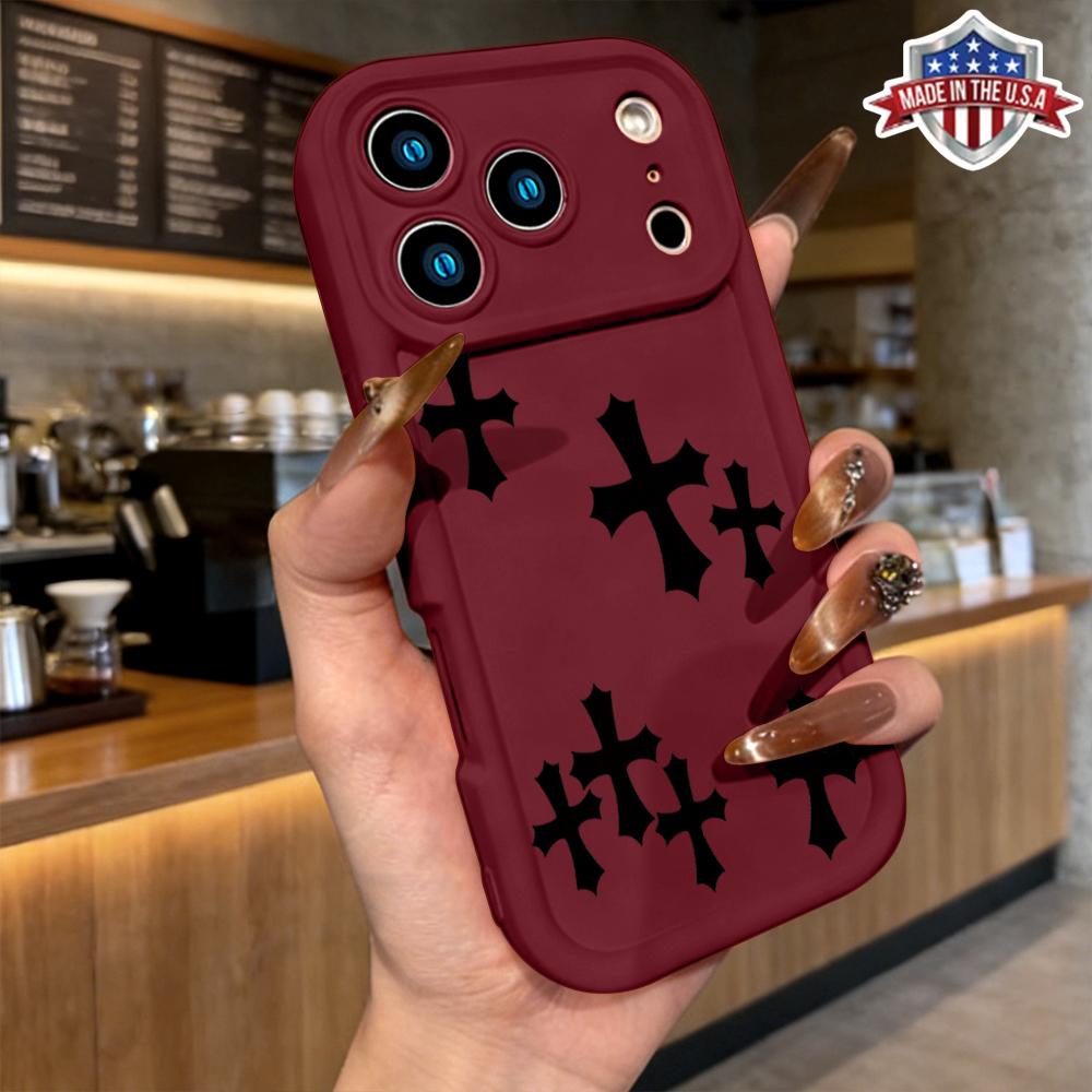 Title: Chrome Hearts Cross iPhone Case for iPhone 11 12 13 14 15 16 17 – Luxury Gothic Aesthetic Phone Cover with Signature Cross Motif