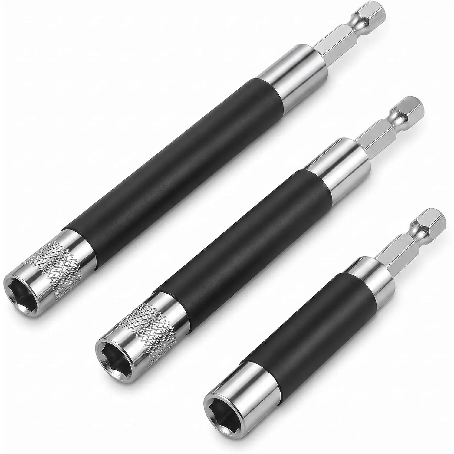 Screw Drive Guide Drill Bit Holder Extension Set (3Pcs) - 1/4" Hex Shank Telescopic  Bit Extension Bar Adapter, Quick Release  Drill Bit Guide Tool for Tight Spaces