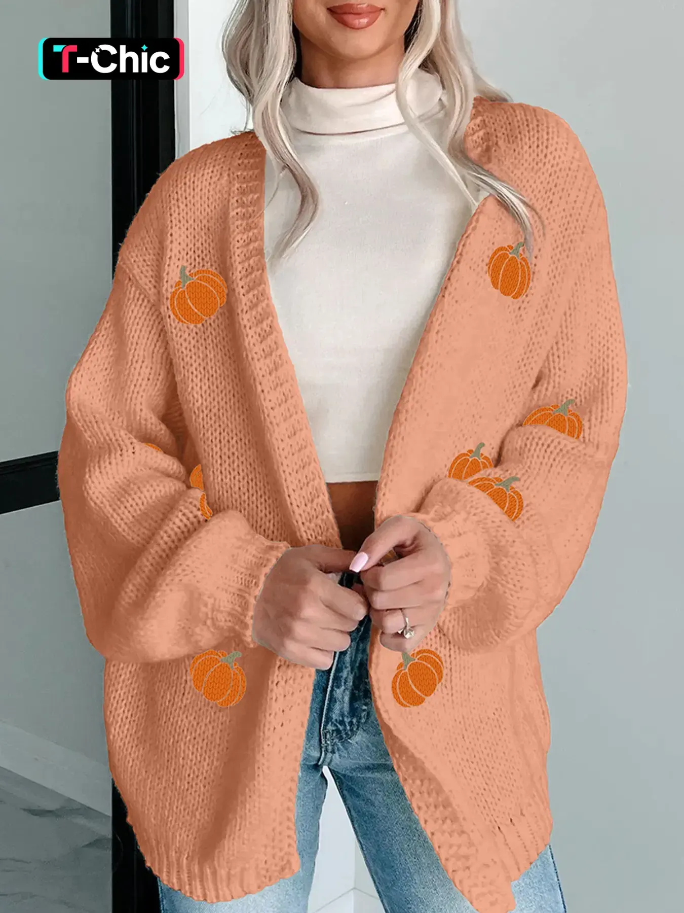 Spring Summer Casual Loose-Fit Long Sleeve Open Front Knitwear, Colorblock Patchwork Design, Drop Shoulder Style, Daily Wear, Colorblock Knit Cardigan