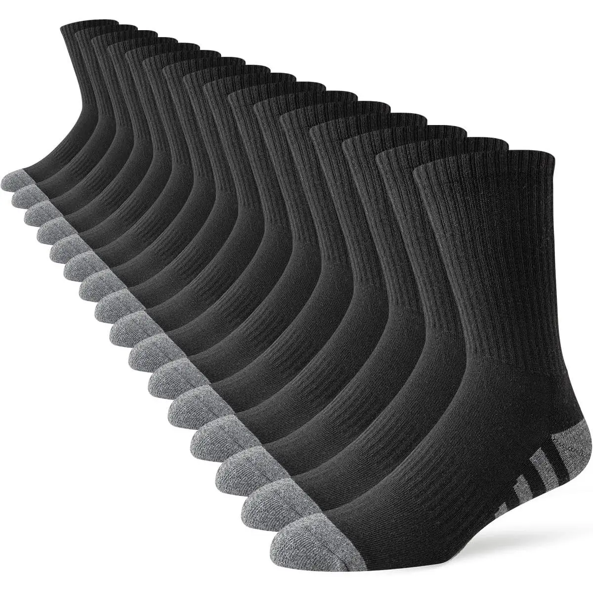 8 Pairs Men's Crew Cushioned Work Socks, Long Athletic Running & Workout Breathable SocksGift