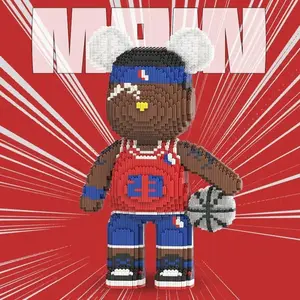 Creative Bear Building Blocks Set, Building Kit, Buildable Blocks Kit, 5300 Pieces Basketball Player Design, 43cm High Toy for Boys & Girls, Home Decor Gift Idea, DIY Building Model, Building Block Model Sets