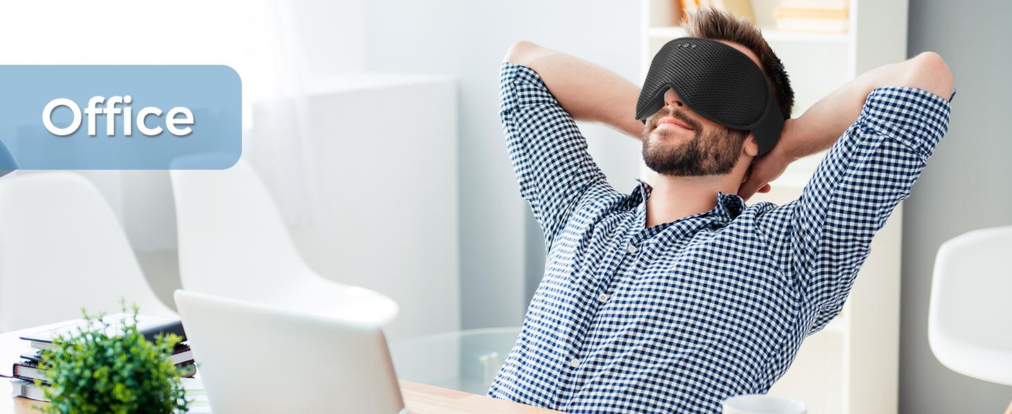 3D Contoured Sleep Mask with Bluetooth Headphones, Eye Mask for Sleep, Sleeping Headphones for Side Sleepers with Ultra-Thin Stereo Speakers for Men, Women, Tech Gifts - Black