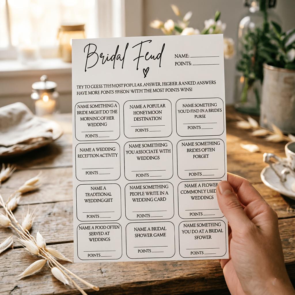 10 Sheets Party Activity Supplies, Bride Gift Shower Game, Modern Simple Bride Gift Shower Game, Fun Gift Shower Event