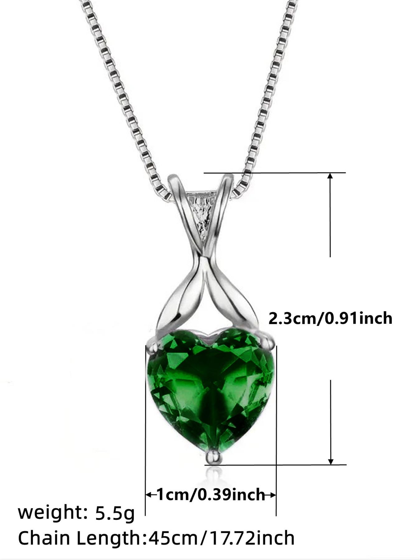 Elegant Heart Shaped Artificial Gemstone Pendant Necklace for Women for Gift, Fashion Matching Jewelry, Luxury Accessory for Party & Daily Wear, Valentine's Day, Gift