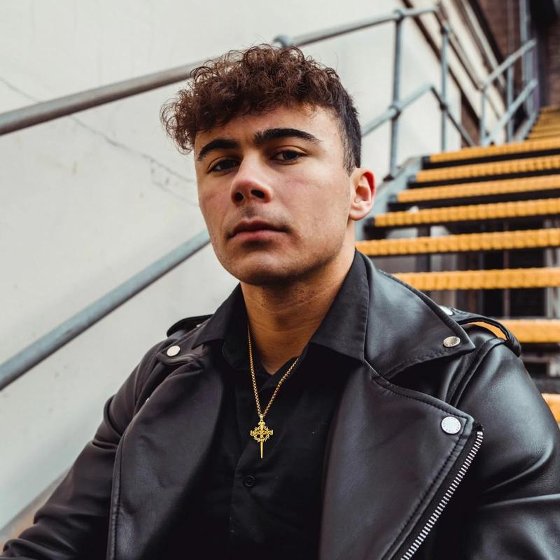 MEIDERBO 925 Sterling Silver Cross Thorns Necklace Necklace Men, Stainless Steel Pearl Chain 22+2 Inch Lobster Clasp with Jesus Cross Pendant, Christian Religious Jewelry Gift,Autumn New Arrivals