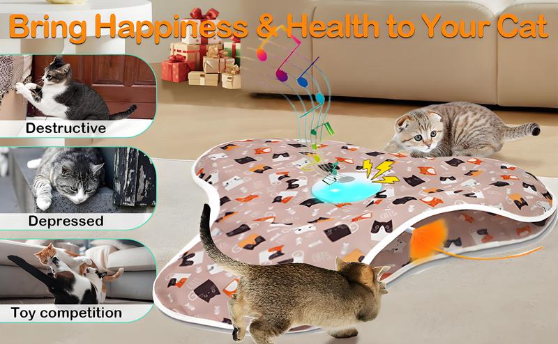 Interactive Cat Toys Rechargeable Moving Concealed Wand Feather Automatic Chargeable Indoor Kitten Exercise Kicker Mouse Squeaky for Indoor Bored Cats 1200mAh Battery Included 3 Modes Fun Game with Real Mouse Sounds Stocking Stuffers for cat kitty Interactive Cat Toys Rechargeable Moving Concealed Wand Feather Automatic Chargeable Indoor Kitten Exercise Kicker Mouse Squeaky for Indoor Bored Cats 1200mAh Battery Included 3 Modes Fun Game with Real Mouse Sounds Stocking Stuffers for cat kitty