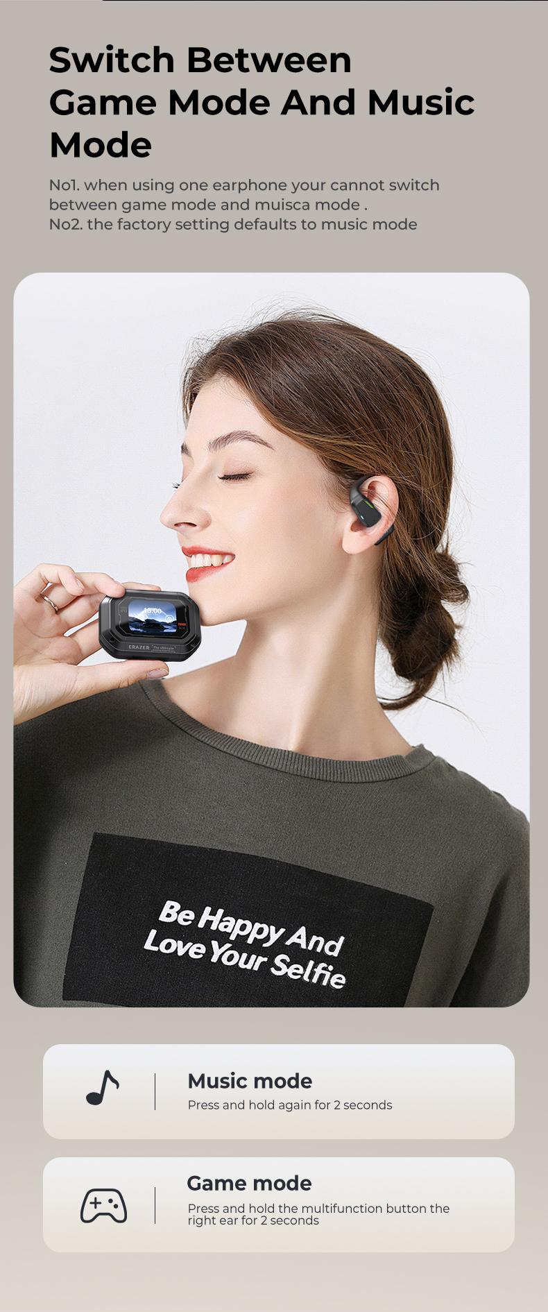 ERAZER XP6 Bluetooth Earphones Translation Earbuds With APP, OWS Wireless Earbuds Stereo Translate Headphones, Built-in Mic High-quality sound Earbuds ,30H Long Playtime, Immersive Premium Sound Long Distance Earphones With Charging Box,for Gym Running