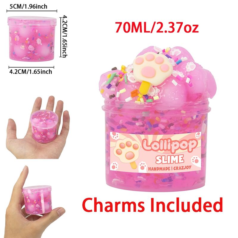 Portable 2.37oz Jelly Cube Crunchy Crystal Slime kit Clear Sticky Slime Soft DIY Non-Sticky Stretchy Sludge Party Favors Birthday Gifts, Moldable Handmade Taba Squishy