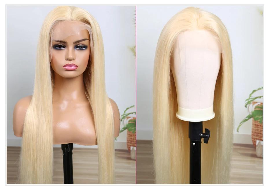 [26 Inch Only $139] STERLY 250% Density #613 Blonde 13x6 Long Straight Full Lace Frontal Body Wave Wigs Fashion Color blonde Wig Smooth HD Transparent Lace Front Wig