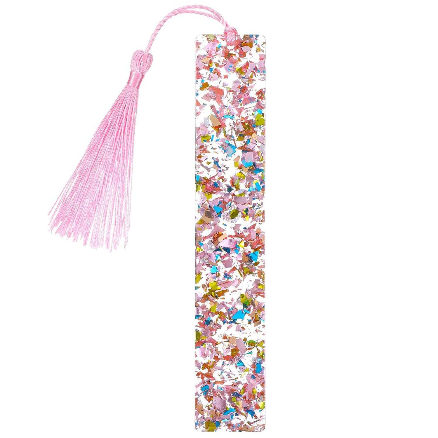Sparkling Acrylic Tassel Bookmark, DIY Convenient Hanging Decoration, Adhesive Bookmarks, Easy-To-Use Decorative Items