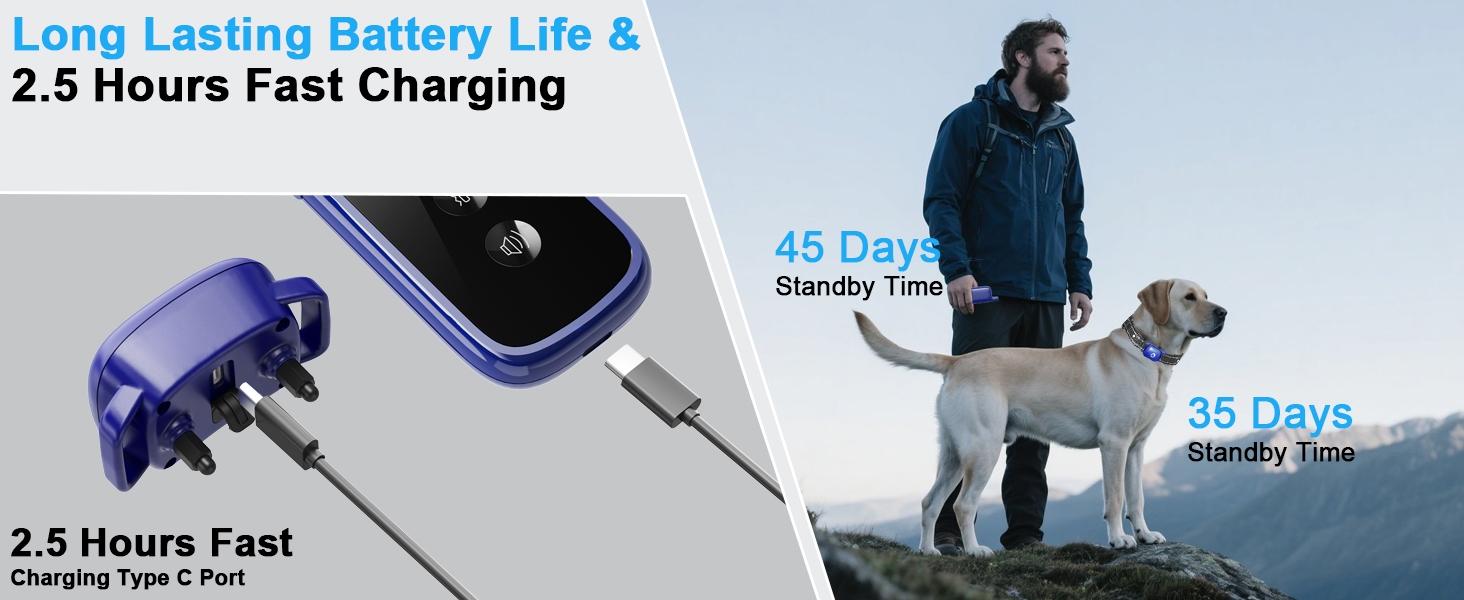 Dog Shock Collar Electric Training e-Collar, Training Collars, Anti-Barking Device with Remote, 3 Modes Beep Vibration Shock , Security Lock , IPx7 Waterproof, Up to 2600 Feet Range