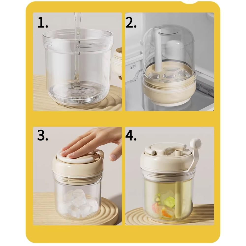 380ML Three-In-One Ice Cube Tray Cup, Portable Square Ice Mold, Press Release Ice, Food Grade, Summer Ice Cube Cup