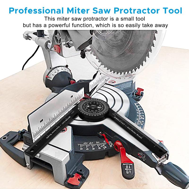 Aluminum Miter Saw Protractor | 7-Inch Rust Proof Angle Finder Featuring Precision Laser Engraved Scales Professional Miter Saw Protractor with Measuring Rulers for Angle Finder Carpentry, Crown Molding Tool & Baseboard building trade men dealsforyoudays