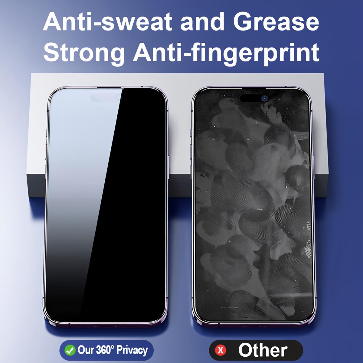 2pcs 4-way 360° Privacy Screen Protector for iPhone 17 Air/17/16/15/14/13/12/11/Pro Max/Pro/Plus/Mini/16e/XR/X/XS/XS MAX,Full Coverage Anti-Spy Protection,Scratch-Resistant,Anti-Fingerprint,Compatible with dynamic islands,Easy to Install,Case-Friendly