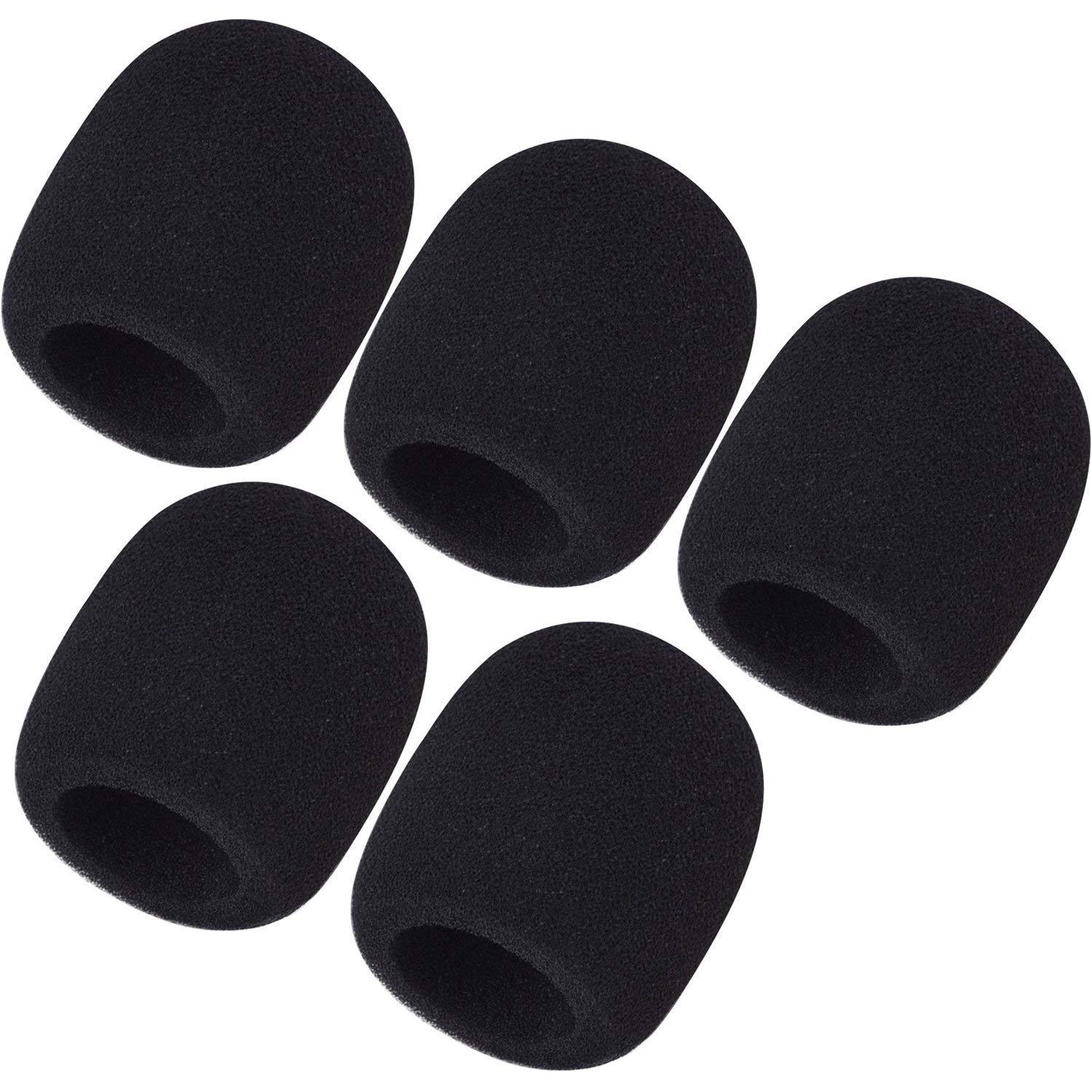 5-piece foam microphone cover, handheld microphone windscreen, thickened microphone sponge cover, disposable microphone spray cover