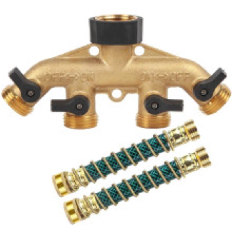 All-copper household dual-channel faucet diverter, one-to-two valve adapter, gardening and horticulture watering and irrigation tool