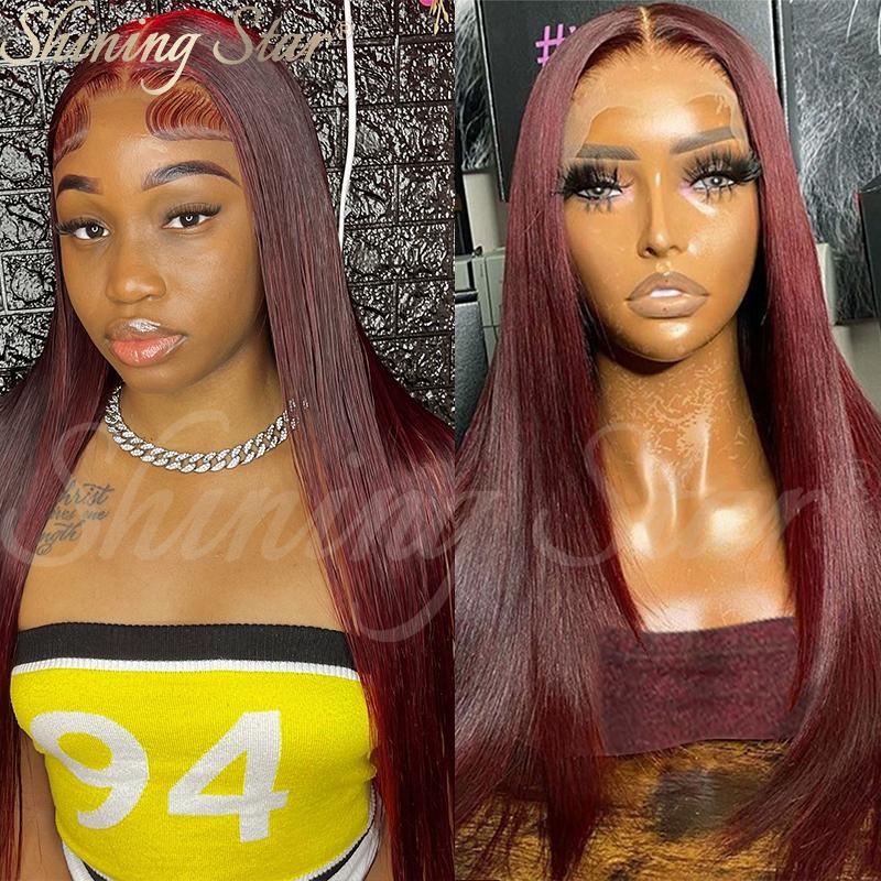 Peruvian Straight Hair Burgundy Lace Front Wig Human Hair Wigs for Women 99J Red Blonde Colored Wigs 180% Density 13*4 Human Hair Deep Part Wig on Sale Peruvian Straight Hair Burgundy Lace Front Wig Human Hair Wigs for Women 99J Red Blonde Colored Wigs 180% Density 13*4 Human Hair Deep Part Wig on Sale