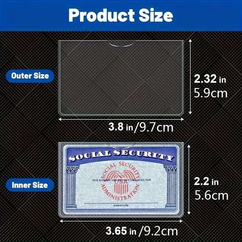 12Mil Clear PVC Social Security Card Protector Sleeves, Waterproof Card Holder for Social Security, Medicare, ID, Credit and Business Cards