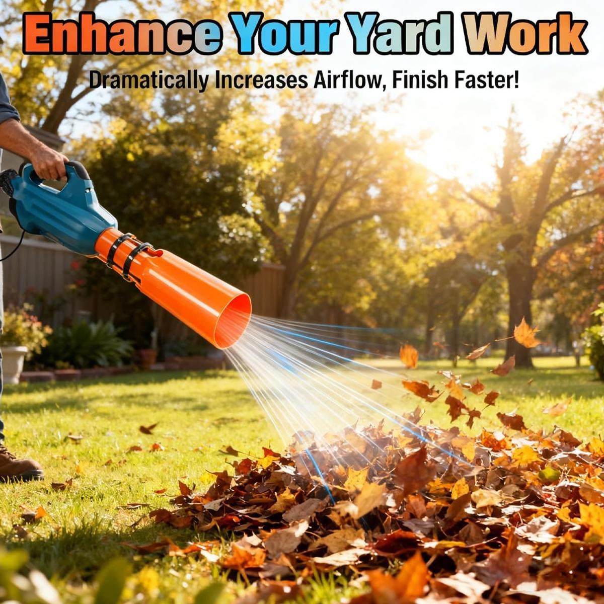 BASIC SUPPLY Leaf Blower Air Booster – Universal High-Flow Nozzle Attachment for Leaf Blowers, Boosts Air Speed & Efficiency, Weather-Resistant Yard Cleaning Tool Fits 2–4 Inch Blower Nozzles