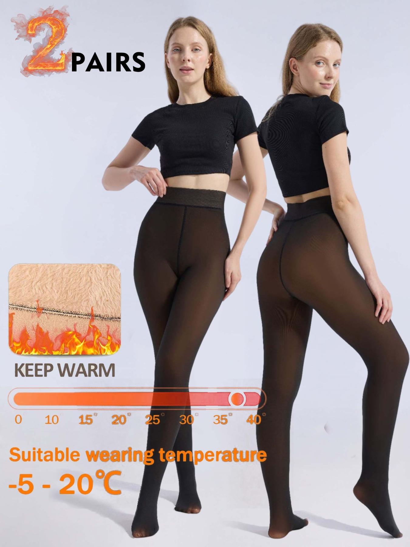 Fleece-Lined High-Waist Tights, 200g Thick Warm Leggings, Multiple Colors, All-Season Wear, Perfect for Cold Weather & Daily Use