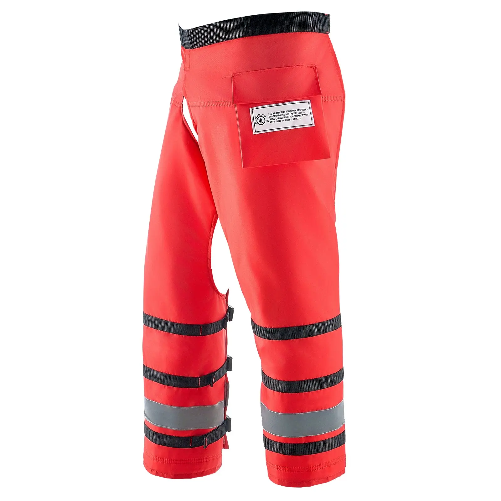 VEVOR Chainsaw Chaps Wrap, Class D, 8 Layers Wrap Style Chainsaw Pants with Adjustable Belt Gear Pocket, Chain Saw Chaps for Men/Women, Chainsaw Safety Equipment for Loggers Forest Workers, Large
