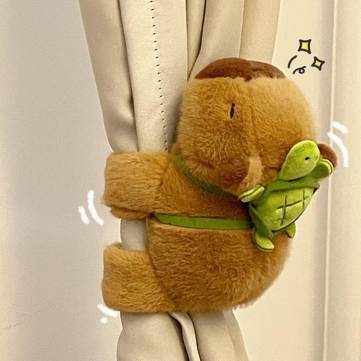 Cute Capybara Stuffed Animal Plush Toy with Turtle Backpack, 1 Count Capybara Snap Ring, Perfect for Birthday, Festival, Ideal Gifts & Home Decor Accessories