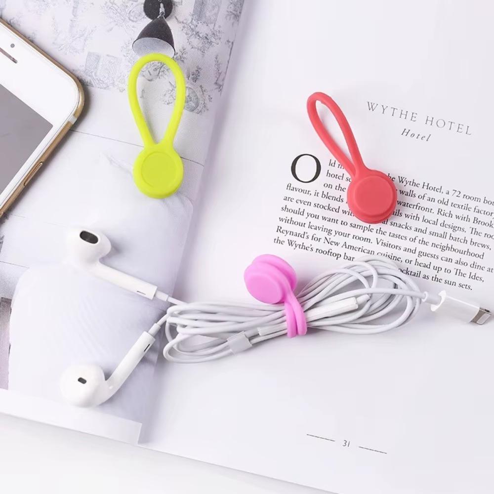 3-Pack Silicone Cable Organizer, Reusable Magnetic Data Wire Winder, Anti-Slip Wear-Resistant Stress Toy, Home Car Office Wire Management Tool