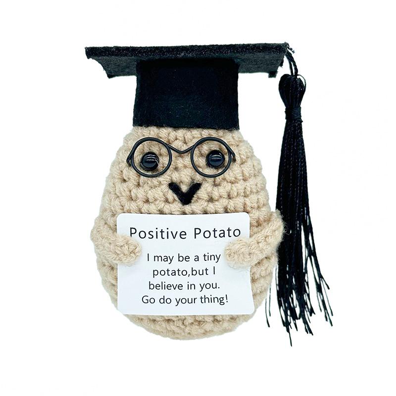 Rainbow crochet potato doll, soft emotional support toy, quirky positive energy emoji pack, cute home and office decor gifts suitable for Christmas, Valentine's Day, Halloween, Easter, and Children's Day gifts