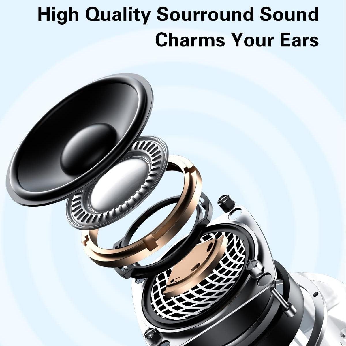 Wireless Earbuds, HiFi Sound Quality, Bluetooth-compatible 5.3, Compatible with Android & AirPods, In-Ear Design, USB PD Charging, Lithium Polymer Battery