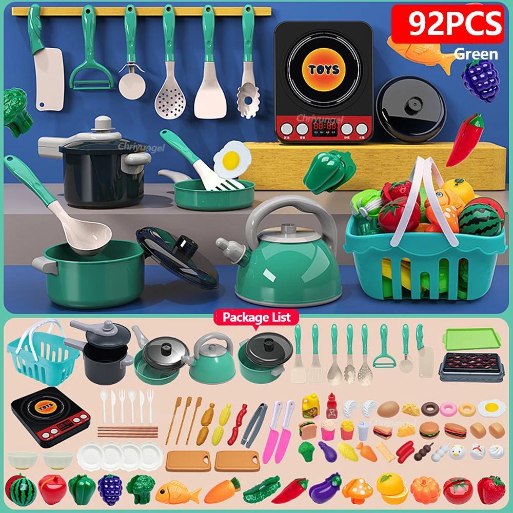 69-Piece Toddler Kitchen Pretend Playset with Pots, Pans, Utensils & Play Food, Play Kitchen Accessories for Ages 3+, Ideal for Classroom, Holiday & Birthday Gifts, 3 - 4 Years