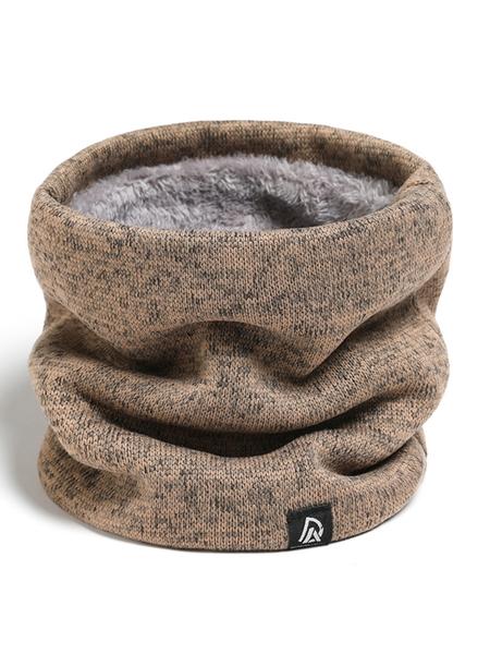 Unisex Fall Winter Windproof Knit Scarf, Thick Fleece Lined Neck Warmer, Casual Outdoor Cycling Skiing Accessory