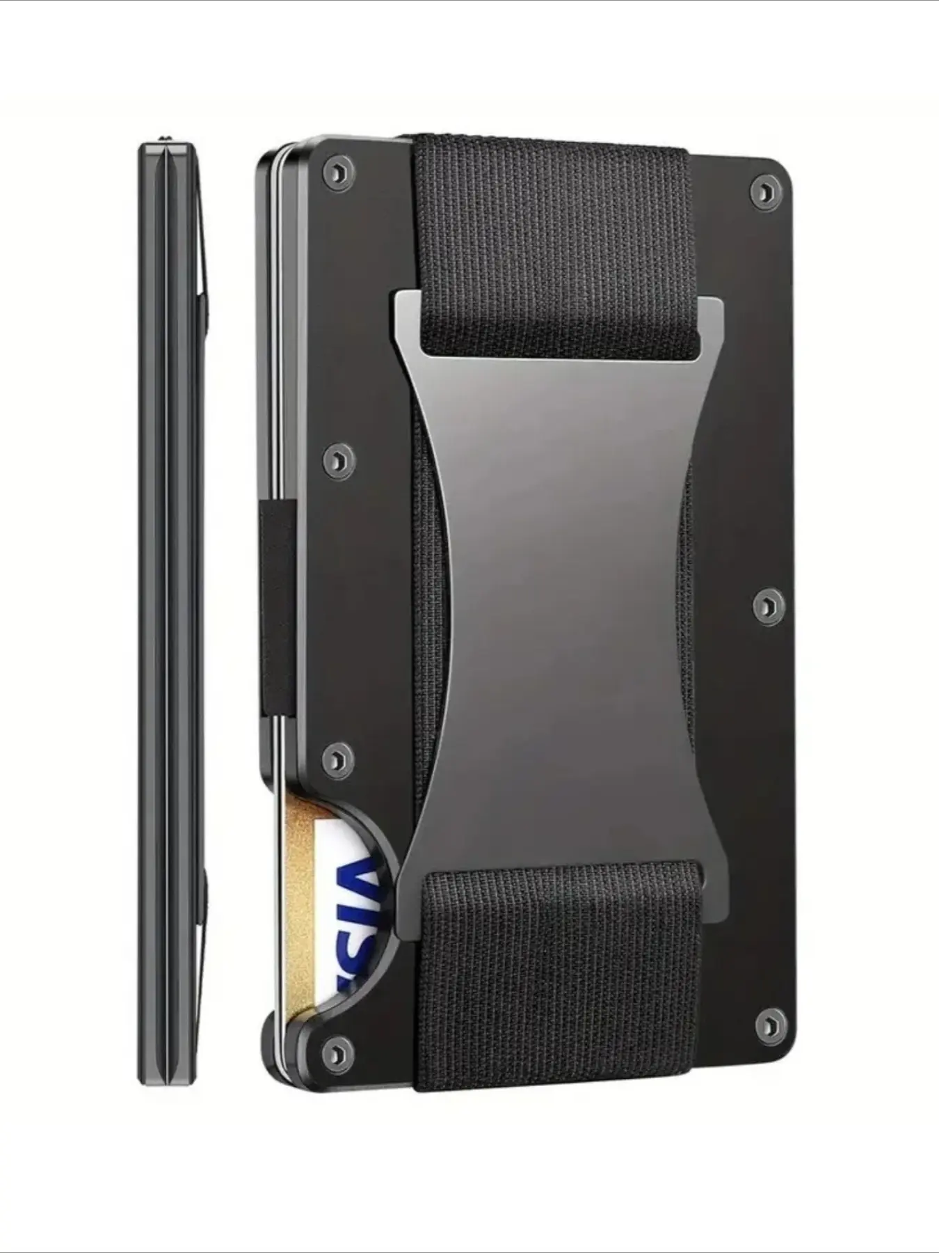 Slim RFID Protection High Quality Card Holder Men Women Aluminum Wallet Elasticity Back Pouch ID Credit Case Unisex Travel Purse Rfid Shielded Wallet