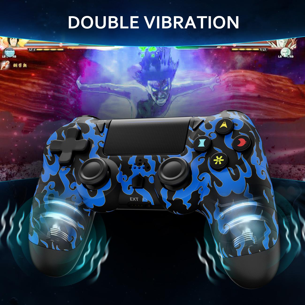 ISHAKO Wireless Game Controller for PS4/PS3/PC/Android/iOS with Double Vibration, Motion Sensing, Touchpad, Speaker, Type C, Console, PS414 Blue