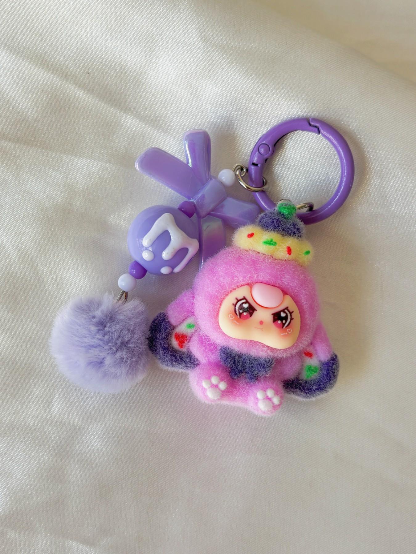 Plush Cartoon Keychain Charm, Cute Plush Toy Pendant, Friendship Gift, Adorable Plush Accessory, Perfect for Friends and Family