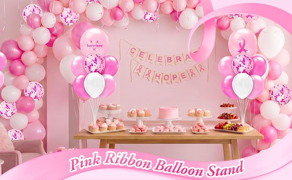 Seematn 2 Set Daisy Balloon Stand Kits Pastel Pink Green Yellow Balloons Sticks Holder with Base, Groovy Birthday Party Table Centerpiece Kit for Boho Baby Shower Flower Party Decorations