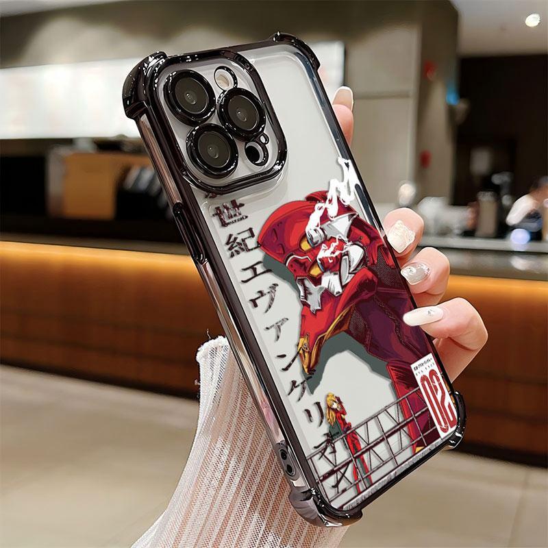 Anime Plating Phone Case for Anime E-Evangelions IPhone 17 Pro Max Air 16e 16 15 14 13 12 11 Pro Max Plus & Samsung Galaxy S25 Ultra S24 S23 S22 S21 Plus Anti-Fall Airabag Back Cover Animematte Hard Case Smartphone Cellphone