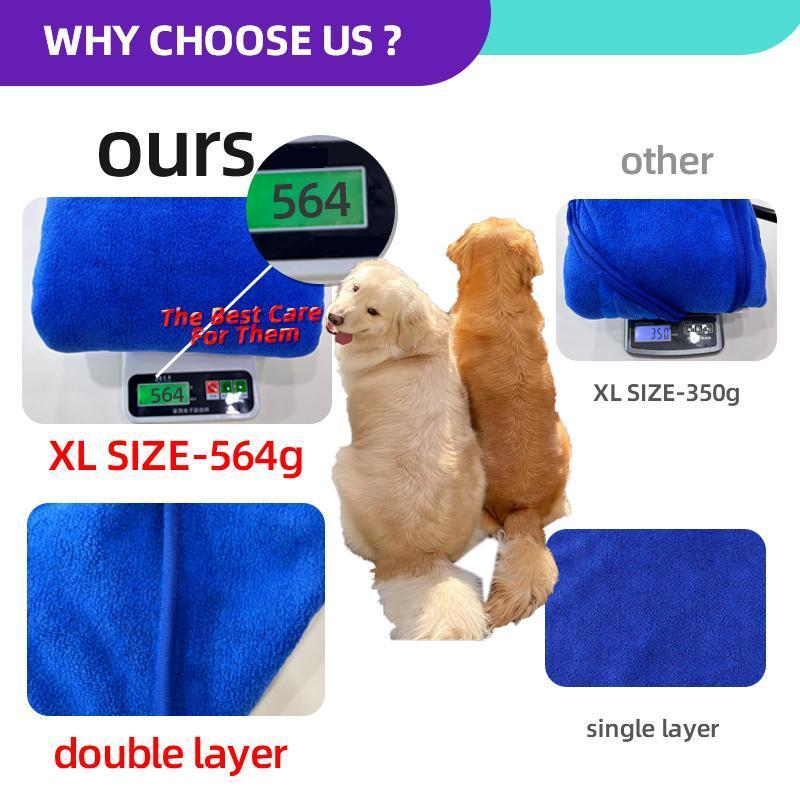 Soft Absorbent Pet Bath Robe - Adjustable Strap Grooming Towel for Dogs & Cats Soft Absorbent Pet Bath Robe - Adjustable Strap Grooming Towel for Dogs & Cats