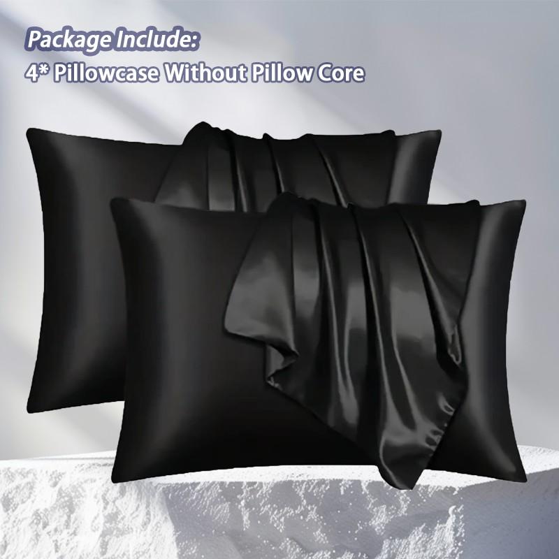 2/4 Piece Solid Satin Pillowcases, Smooth and Soft, Luxurious Comfort, Ideal for Bedroom, Perfect Gift for Various Occasions