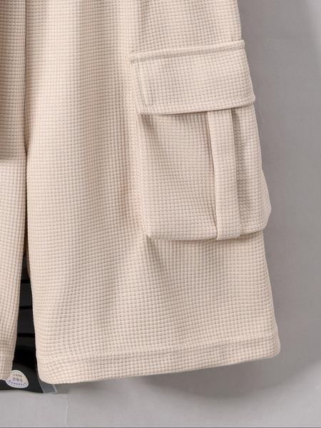 Two-Piece Set Boy's Colorblock Print Short Sleeve Tee & Plain Pocket Elastic Waist Shorts, Casual Comfort and Functionality Round Neck T-shirt & Cargo Shorts for Summer, Kids Clothes for Daily Wear