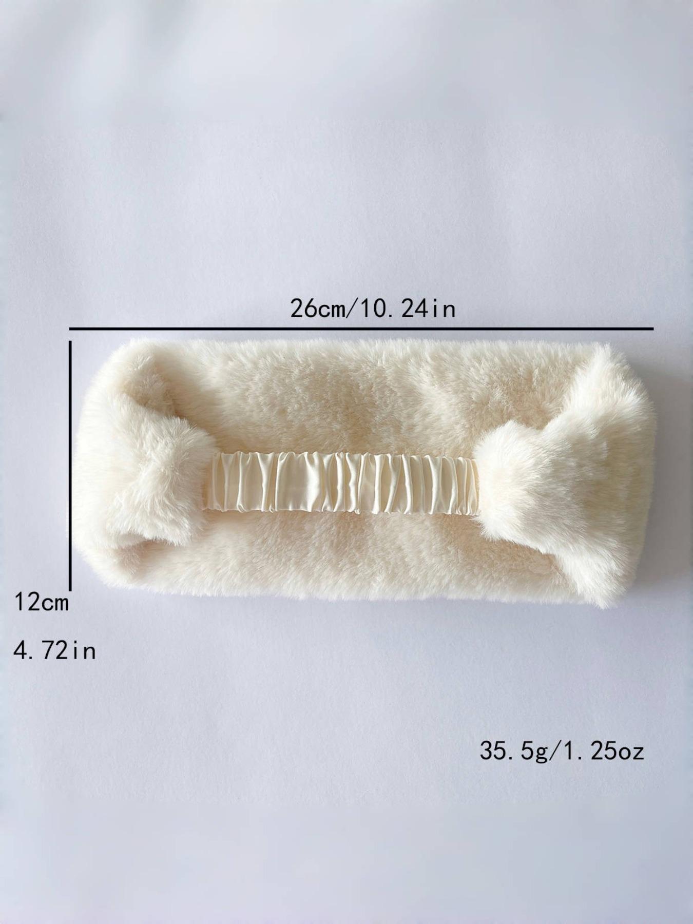 Women's Winter Faux Rabbit Fur Soft Warm Headband, Hairband, Wide Edge Windproof Cold-Proof Hair Accessory, Elastic Sweat-Absorbing Bandana, Elastic Fashion Headbands