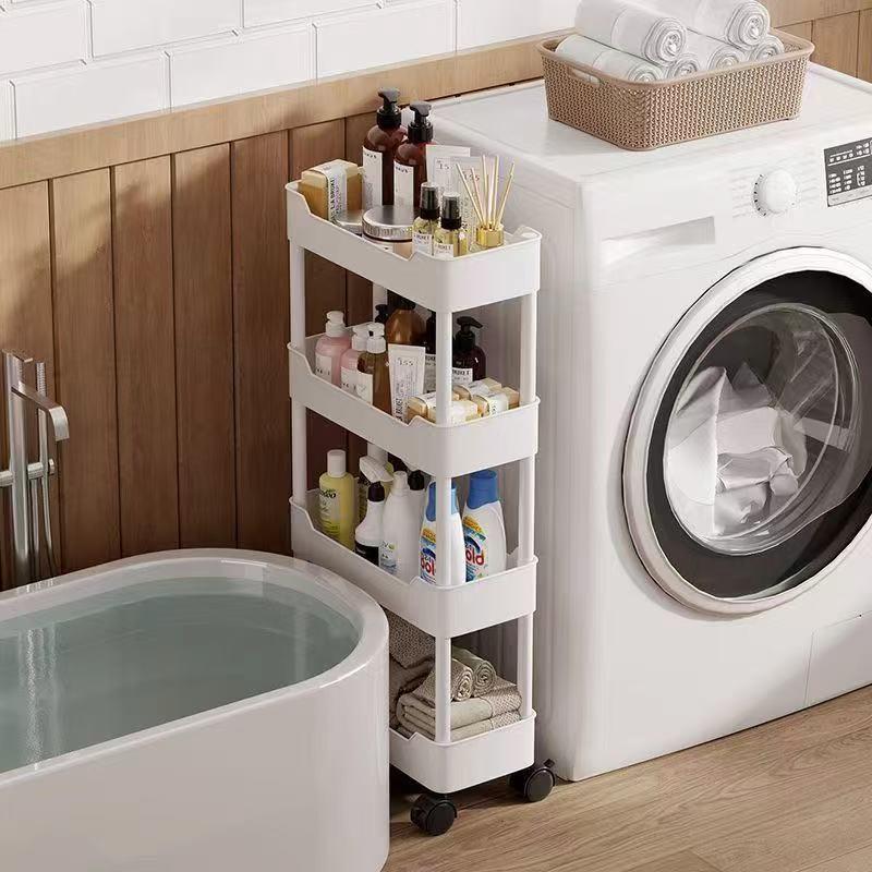 Multi-Layer Gap Storage Rack for Kitchen & Bathroom, Narrow Design for Refrigerator Sides, Refrigerator Organizer, Refrigerator Accessories, Ideal for Snacks & Small Items Organization