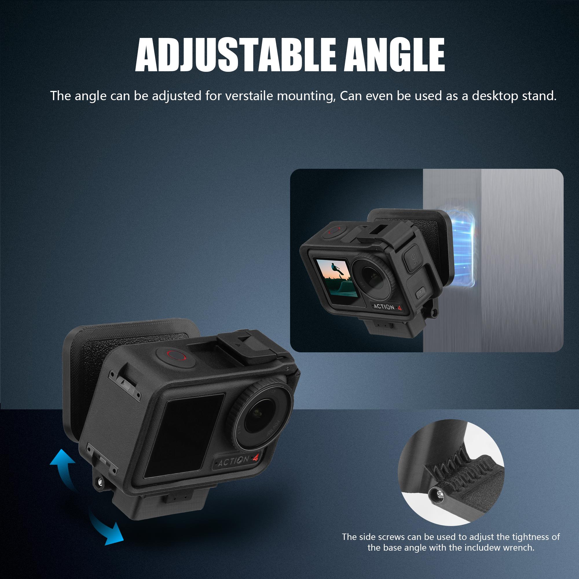 Dji Action5pro Magnetic Mount Base, Multi-Function Magnet Desktop Holder, Compatible with Dji Action4/3, Sports Action Camera, Durable & Secure Stand, Photography Camera Accessories