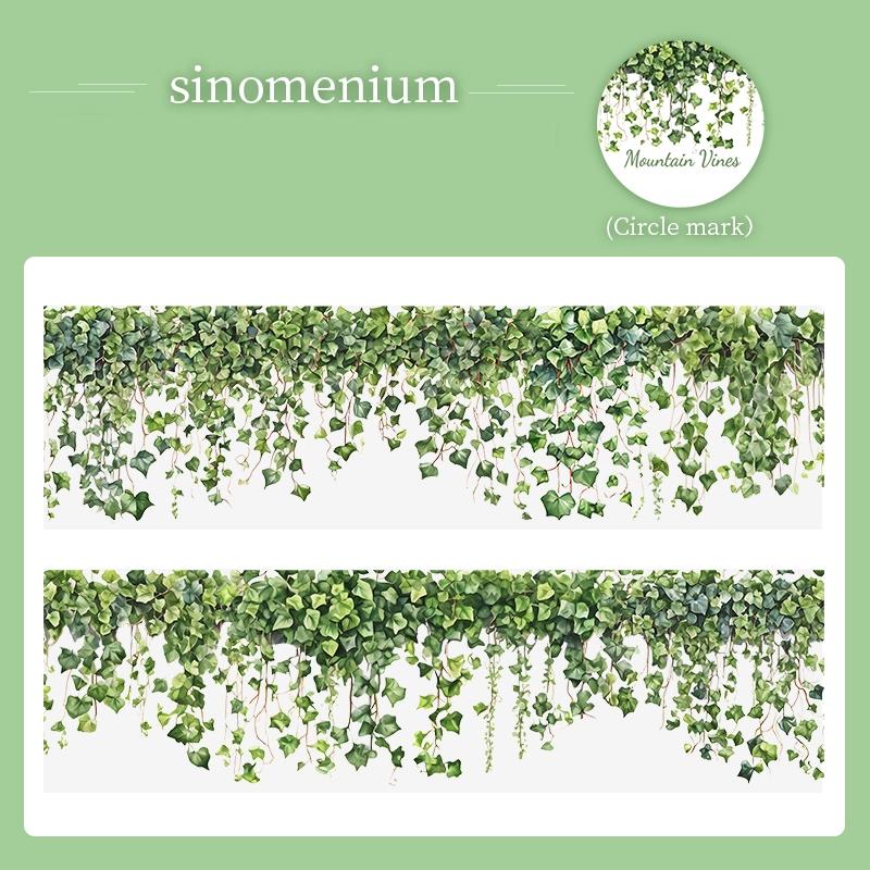 Mountain Vine Theme DIY Scrapbook Stickers Roll, Graphic Decal, Pet Tape Decorative Journal Album, Handmade Craft Supplies for Creative Projects