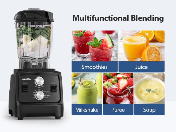 Aeitto Blender, Blenders for Kitchen with 1800W Motor, 68Oz. Large Capacity, 2-in-1 Blender & Grinder Combo, BPA-Free Countertop Professional Blender for Smoothies, Ice Crush, Frozen Drinks