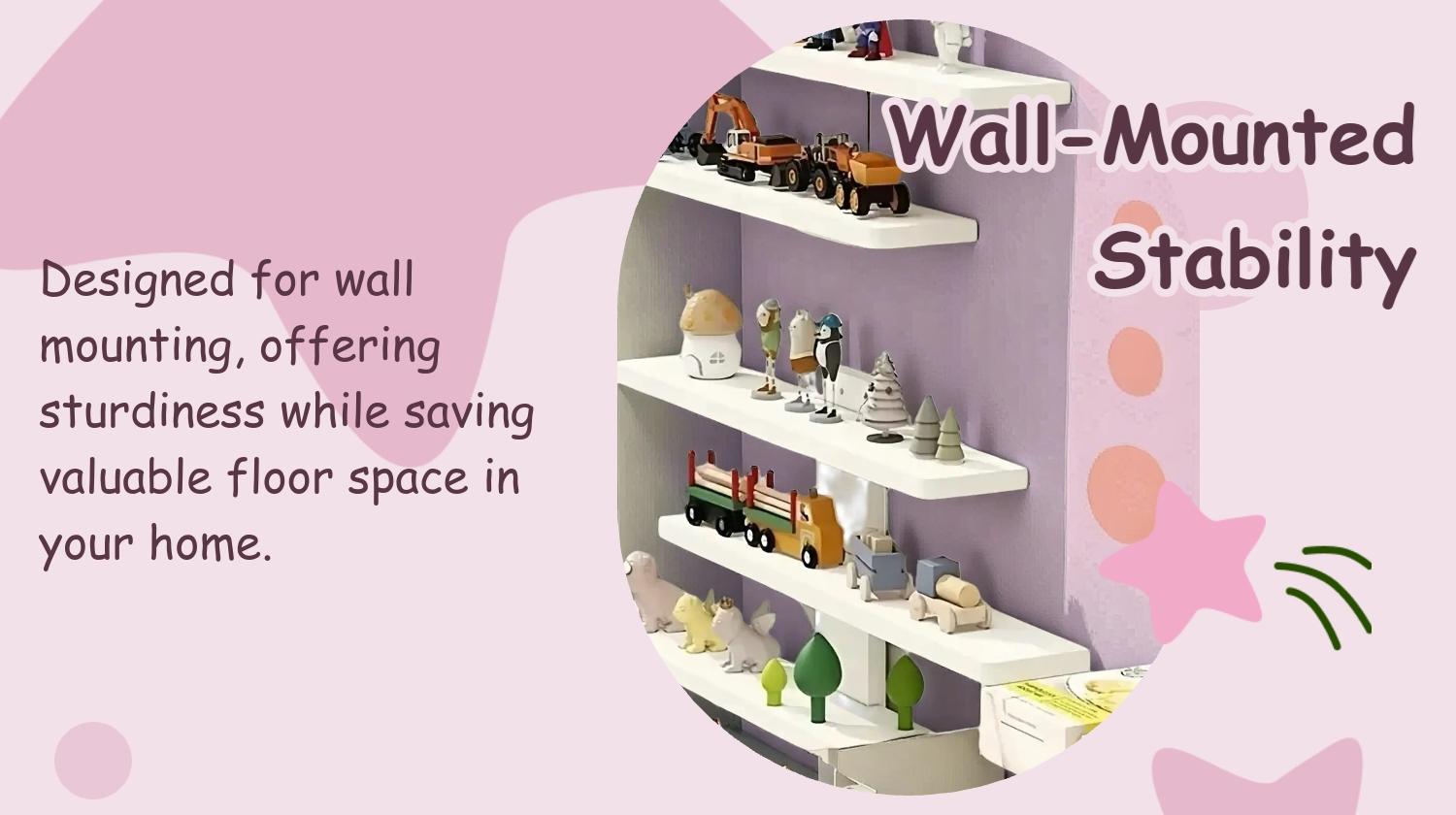Adjustable Wall-Mounted Display Shelf, Wall Shelf Unit, 5 Layers Storage Rack for Action Figures, Mini Blocks, Collectibles, Modern Home Decor Organizer